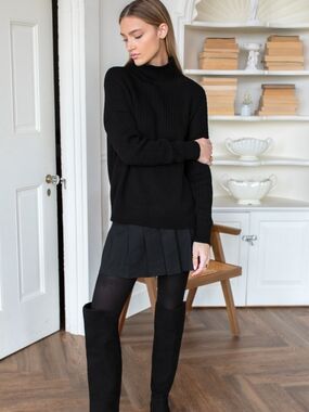Emerson Fry Soft Pleated Mini Skirt - Black Swan